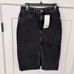Black Zara Jean Pencil Skirt With Tags